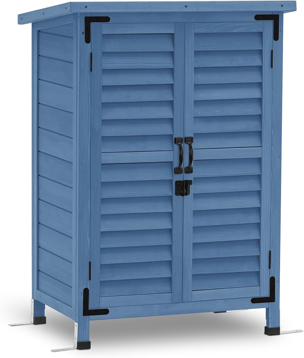 Gardening Tools Storage - Kleiner Holz-Außenlagerschrank 24,6x18,3x38,2 Zoll Gartenwerkzeugschuppen mit