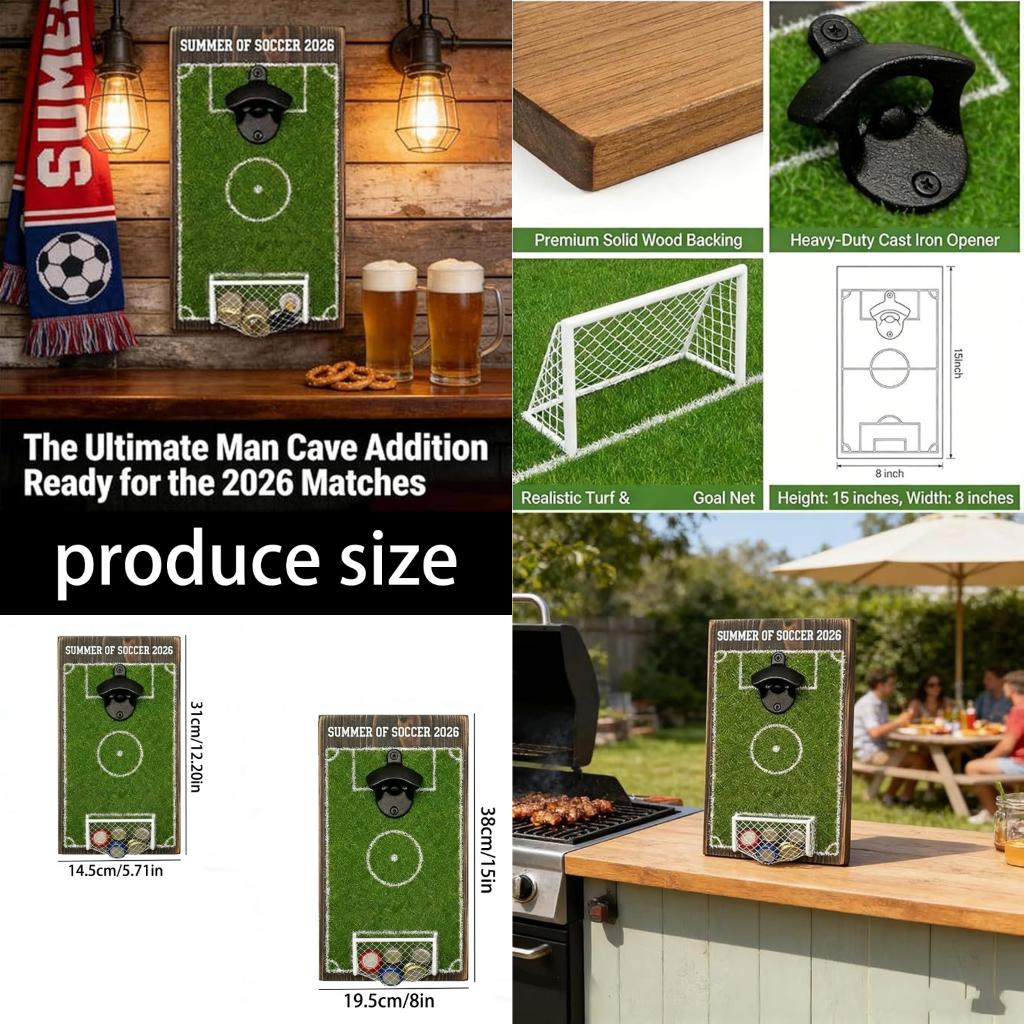 Gardening Tools Unique - Unterhaltsamer Fußballfeld-Bierflaschenöffner mit praktischem, eingebautem Deckelbehälter