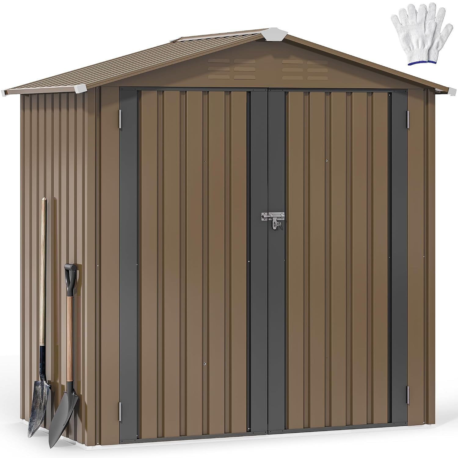 Gardening Tools Storage - 6x4ft Metall-Gartenhaus, wasserdichter Geräteschuppen, robuste Aufbewahrungseinheit