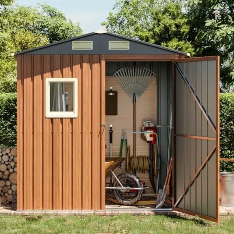 Gardening Tools Storage - Outdoor-Lagerschuppen 6x4 Fuß, abschließbarer Metall-Gartenschuppen mit