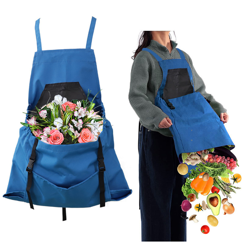 Gardening Tools Big - Outdoor-Pflückerschürze mit Großer Tasche, Garten-Schnellverschluss-Ernteschürze, Rucksack-Werkzeugschürze,