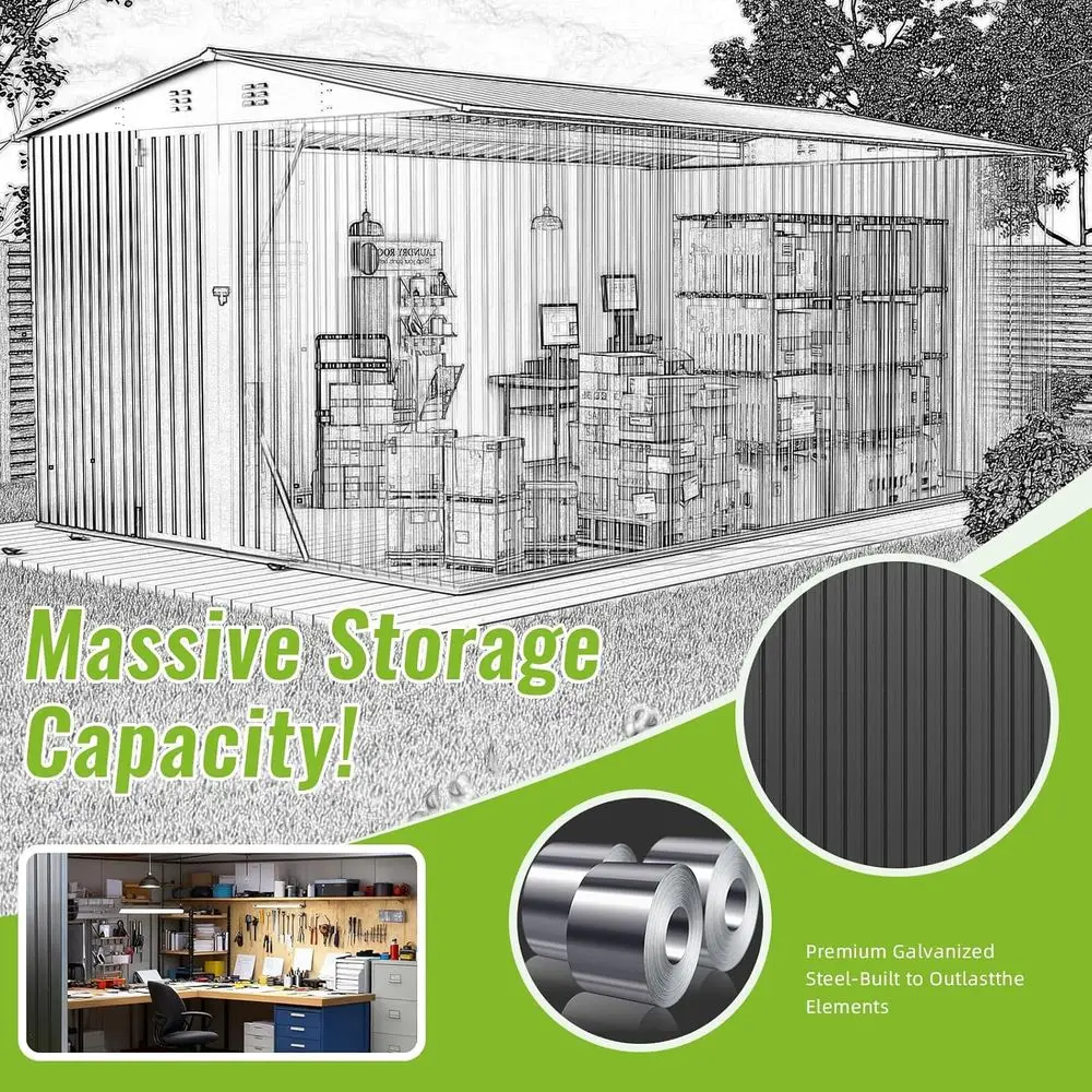 Langlebiger Metall-Geräteschup – Gardening Tools Storage Bewertung und Preis