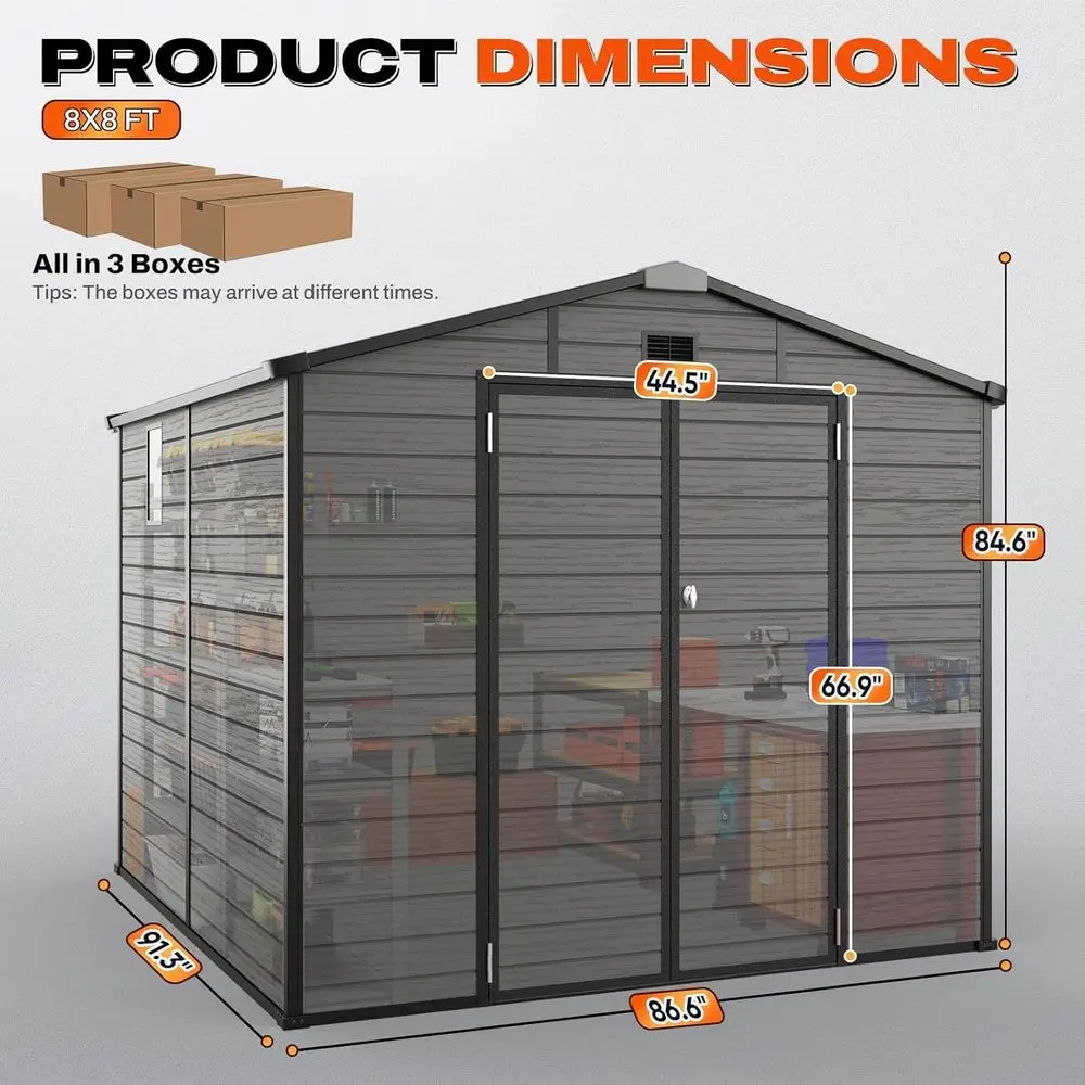 8x8 Outdoor-Geräteschuppen mit – Gardening Tools Storage Bewertung und Preis