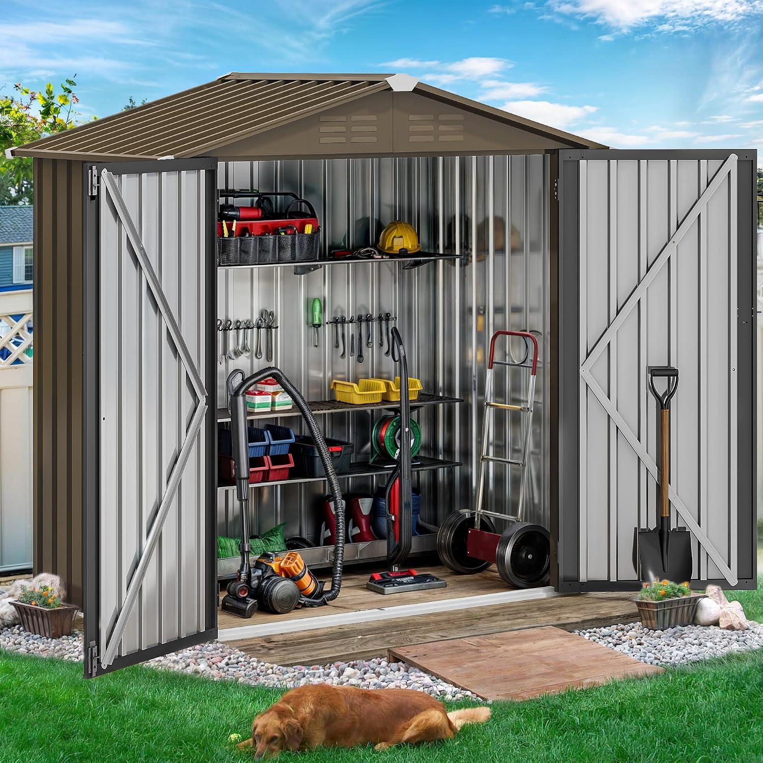 6x4ft Metall-Gartenhaus, wasse – Gardening Tools Storage Bewertung und Preis