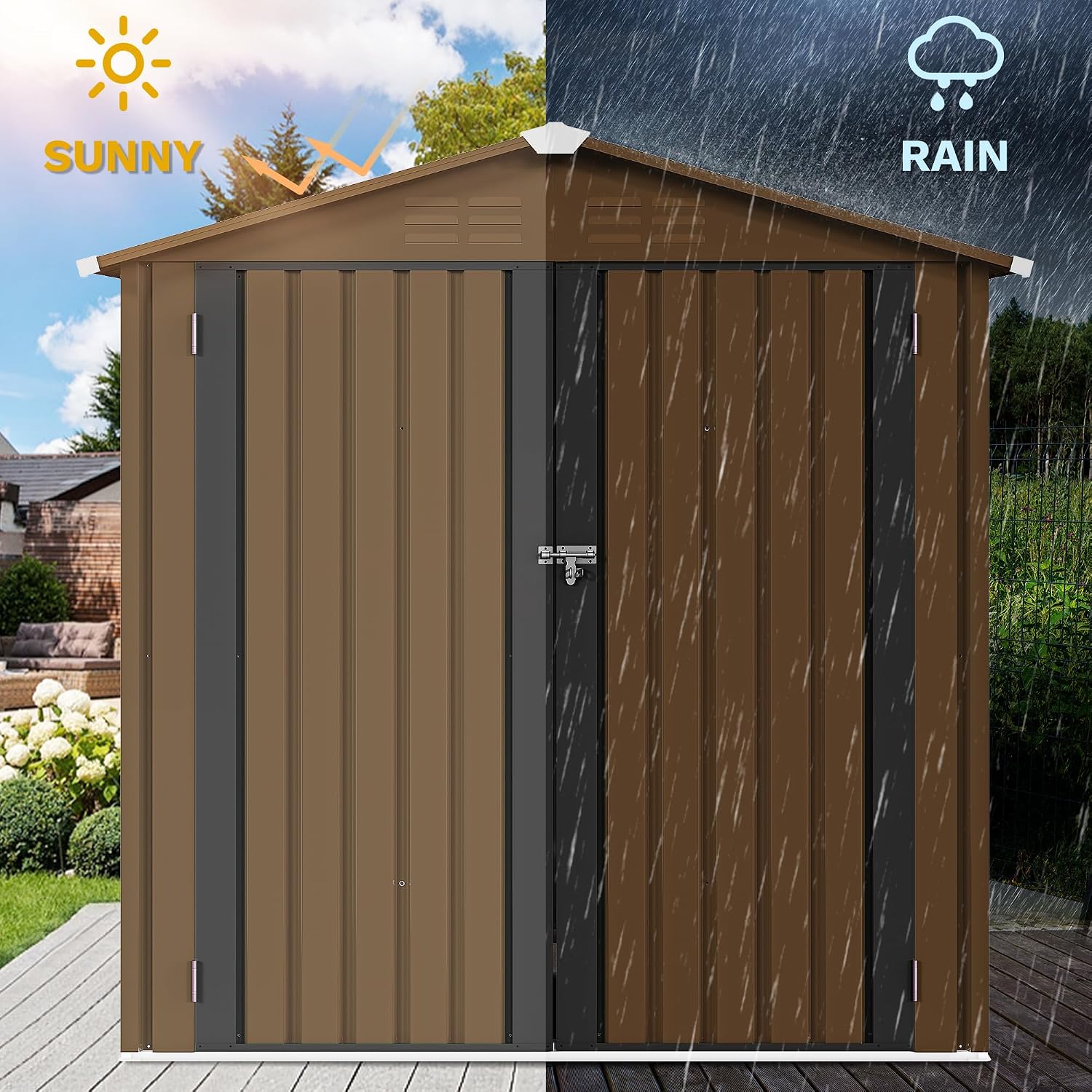 6x4ft Metall-Gartenhaus, wasse – Gardening Tools Storage Bewertung und Preis