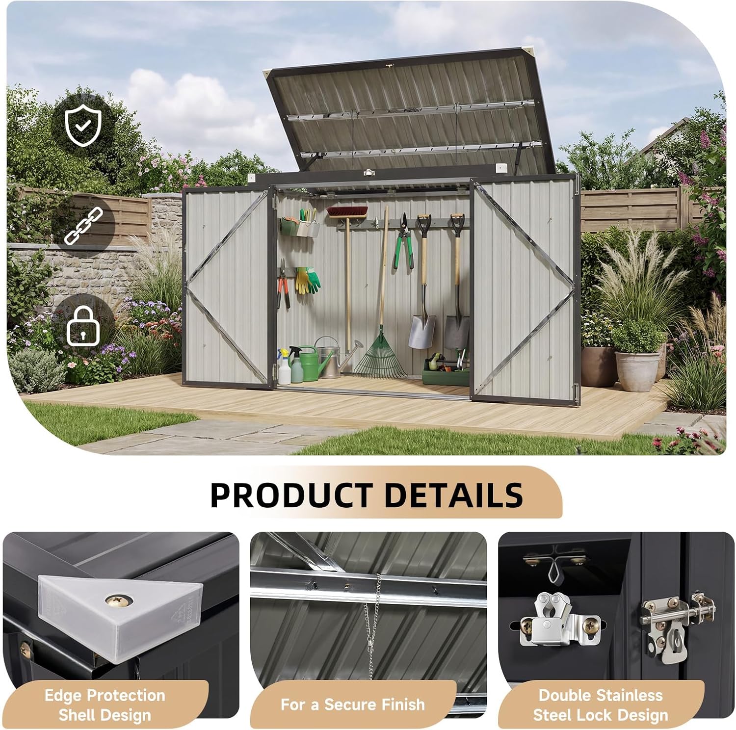 Abfallbehälter-Aufbewahrungssc – Gardening Tools Storage Bewertung und Preis
