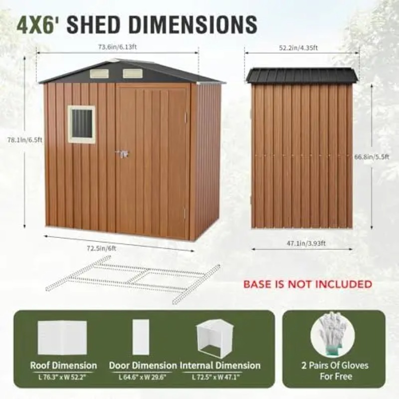 Outdoor-Lagerschuppen 6x4 Fuß, – Gardening Tools Storage Bewertung und Preis